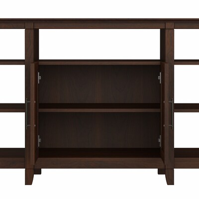Bush Furniture Key West Manufactured Wood Console TV Stand, Screens up to 65", Bing Cherry (KWV160BC-03)