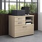 Bush Business Furniture Studio C Office Storage Cabinet with Drawers and Shelves, Natural Elm (SCF130NESU)