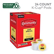 Community Coffee Cafe Special Coffee Keurig® K-Cup® Pods, Medium Dark Roast, 24/Box (5000374325)