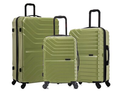 InUSA Aurum 3-Piece Hardside Spinner Luggage Set, Green (IUAURSML-GRN)