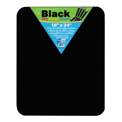 Flipside Black Dry Erase Board, 24" x 18", 2/Bundle (40085)
