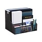 Mind Reader 4-Compartment Metal Vertical File Desk Organizer, Black (DEEPORG-BLK)