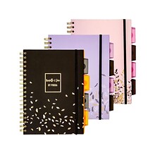 Pukka Pad Rochelle & Jess 5-Subject Notebooks, 6.9 x 9.8, Ruled, 100 Sheets, Assorted Colors, 3/Pa