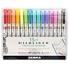 Zebra Mildliner Twin Tip Highlighters, Bullet/Chisel Tip, Assorted, 15/Pack (78115)