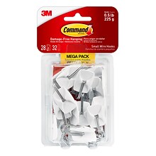 Command Small Wire Toggle Hooks, White, Damage Free Organizing of Dorm Rooms, 28 Hooks, 32 Command S