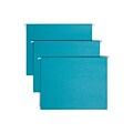 Smead Hanging File Folders, 1/5-Cut Adjustable Tab, Letter Size, Teal, 25/Box (64074)