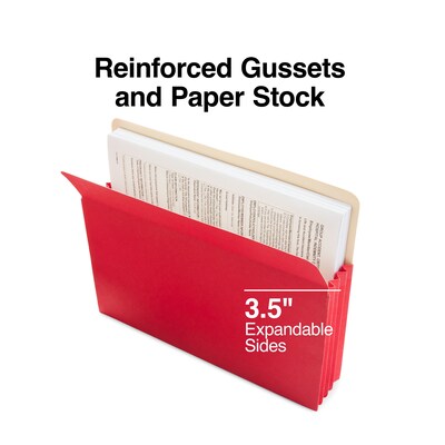 Staples Reinforced File Pocket, Letter Size, Assorted Colors, 5/Pack (227132)