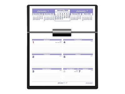 2024 AT-A-GLANCE Flip-A-Week 5.5 x 7 Weekly Desk Calendar and Base, White/Purple (SW700X-00-24)