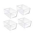 Azar Large Open Lid Storage Tote, Clear, 4/Pack (556237)