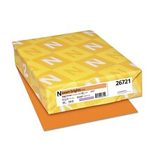 Exact Brights Colored Paper, 20 lbs., 8.5 x 11, Bright Orange, 500 Sheets/Pack (WAU26721)