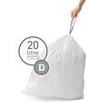 simplehuman 5.2 Gallon Trash Bag, Low Density, White (CW0254)