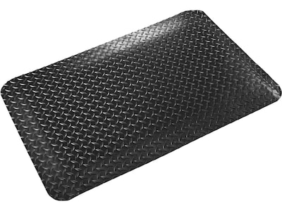 Crown Mats Workers-Delight Deck Plate Supreme Anti-Fatigue Mat, 24 x 36, Black (WD 1223BK)