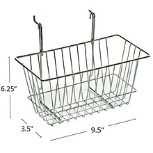 Azar Displays 6.25 Chrome Wire Basket, 2/Pack (300620)