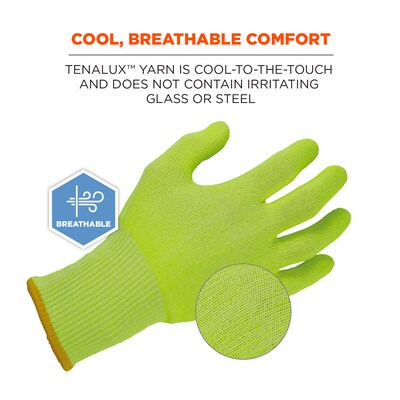 Ergodyne ProFlex 7040 Seamless Knit Cut Resistant Gloves, Food Safe, ANSI A4, Lime, XL, 1 Pair (18015)