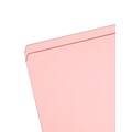 Smead Reinforced File Folder, Straight Cut, Letter Size, Pink, 100/Box (12610)