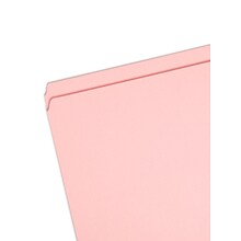 Smead Reinforced File Folder, Straight Cut, Letter Size, Pink, 100/Box (12610)