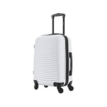 DUKAP ADLY Polycarbonate/ABS Carry-On Suitcase, White (DKADL00S-WHI)