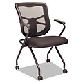 Alera Elusion Series Fixed Arm Fabric Nesting Chair, Black, 2/Carton (ALEEL4914)