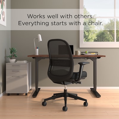 Workplace2.0™ Bedford Ergonomic Fabric/Mesh Swivel Task Chair, Black (UN60991)