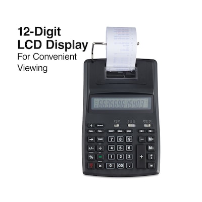 Staples 12-Digit Desktop Printing Calculator, Black (ST44780-CC)