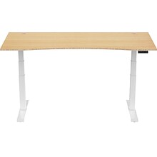 FlexiSpot E7 72W Electric Adjustable Bamboo Top Standing Desk, White (E7WCR7230LBZB)