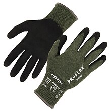 Ergodyne ProFlex 7042 Nitrile Coated Cut-Resistant Gloves, ANSI A4, Heat Resistant, Green, Large, 1