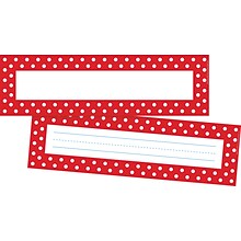 Barker Creek Red & White Dots Name Plate / Bulletin Board Sign Set, 72/Set (BC3803)