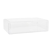 Martha Stewart Brody Plastic Stackable Office Desktop Organizer with Drawer, Clear (BEPB9500CLR)