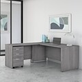 Bush Business Furniture Studio C 72W L Shaped Desk with Mobile File Cabinet and Return, Platinum Gr