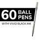 BIC Round Stic Xtra-Life Ballpoint Pen, Medium Point, Black Ink, 60/Pack (GSM609-BLK)