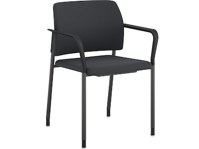 HON Accommodate Vinyl Upholstered Guest Stacking Chair, Basalt/Textured Charcoal, 2/Pack (HSGS6.F.E.