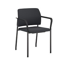 HON Accommodate Vinyl Upholstered Guest Stacking Chair, Basalt/Textured Charcoal, 2/Pack (HSGS6.F.E.