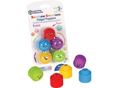 Learning Resources Rainbow Emotion Fidget Poppers, 5/Pack (LER5573)