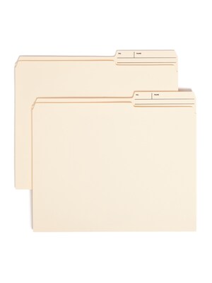 Smead Heavy Duty Reinforced File Folder, 2/5 Tab, Right Position (Printed Tabs) Letter Size, Manila,