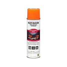 Rust-Oleum Industrial Choice Precision Line Inverted Marking Paint, Fluorescent Orange, 17 oz., 12/P