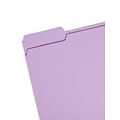 Smead File Folders, 1/3-Cut Tab, Letter Size, Lavender, 100/Box (12443)