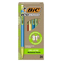 BIC Ecolutions Mechanical Pencils, 0.7mm, #2 Medium Lead, 24/Pack (MPE24-BLK)