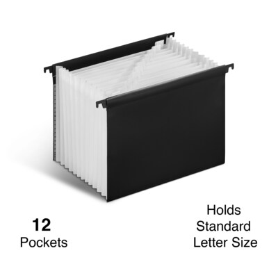 Staples Moisture Resistant Hanging File Folder, 15.35" Expansion, Letter Size, Black (TR51813)