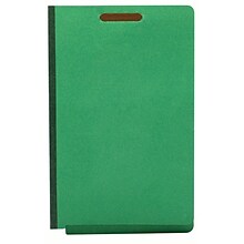 Quill Brand® End-Tab Partition Folders, 2 Partitions, 6 Fasteners, Emerald Green, Legal, 15/Box (749