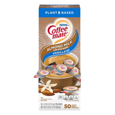 Coffee mate Almond Milk Liquid Creamer Singles, Plant-Based, 0.38 oz., 50/Box (12461537)