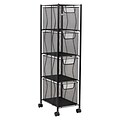 Mind Reader 4-Drawer Mobile Desk Art Supply Organizer with Wheels, Metal, Black (4OPDR-BLK)