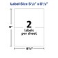 Avery TrueBlock Laser Shipping Labels, 5-1/2" x 8-1/2", White, 2 Labels/Sheet, 500 Sheets/Box (95900)