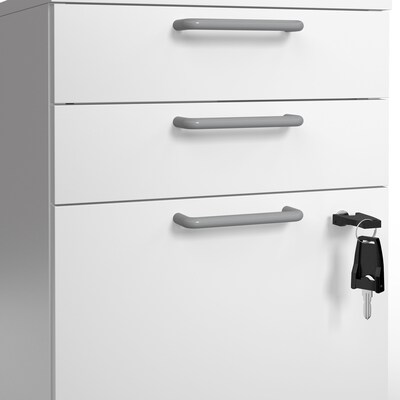 Union & Scale™ Essentials 3-Drawer Vertical File Cabinet, Mobile/Pedestal, Letter/Legal, White, 21