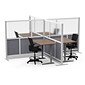 Luxor Modular Room Divider Add-On Wall, 70"H x 53"W, Gray/Frosted PET/Acrylic (MW-5370-XFCG)