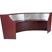 Regency Marque 124.5W Curved Reception Desk Workstation, Mahogany (77312MH)
