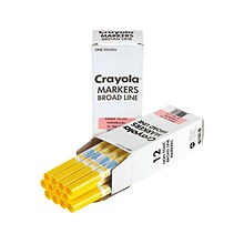 Crayola Kids Marker, Conical Tip, Yellow, 12/Pack, 6 Packs/Carton (58-7800-034CT)