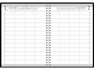 2024 House of Doolittle Executive 8.5" x 11" Daily 4-Person Group Practice Planner, Black (282-92-24)