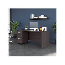 Bush Business Furniture Studio C 66W Office Desk with Mobile File Cabinet, Storm Gray (STC071SGSU)