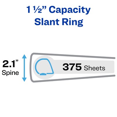 Avery Heavy Duty 1 1/2 3-Ring View Binders, Slant Ring, Black (5400)
