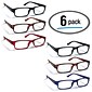Boost Eyewear Reading Glasses, +1.5 Rectangular Frames Assorted Colors (27150)